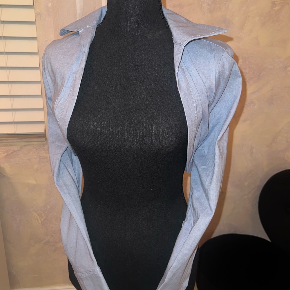 Light blue cropped bolero top